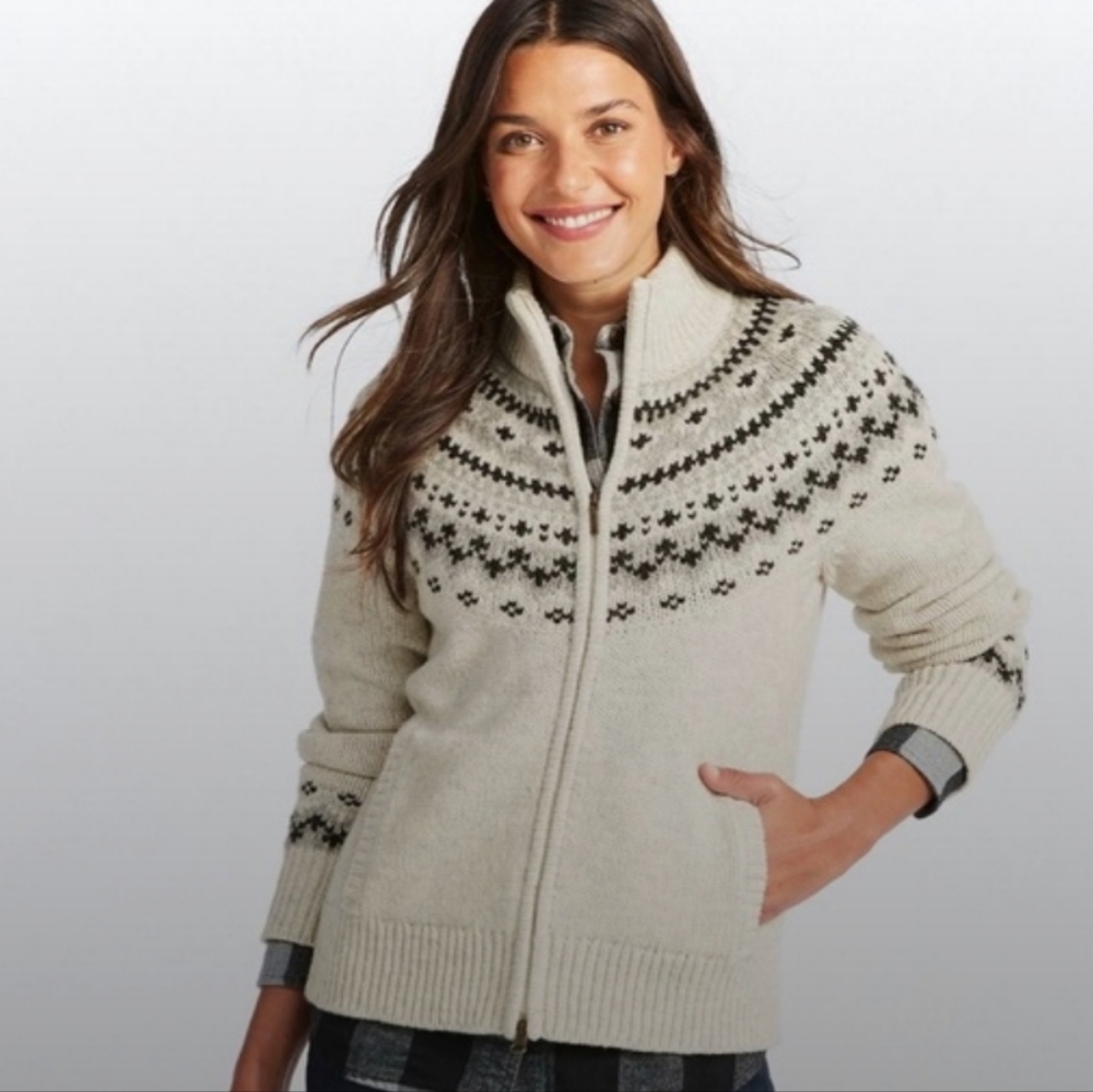 COPY - L.L. BEAN Women’s Classic Ragg Wool Sweater, Fair Aisle Cardigan Size Sm…